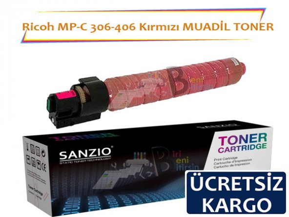 Ricoh MP C 306 406 Kırmızı Muadil Toner 9500 Sayfalık