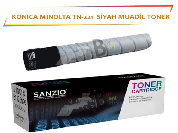 Konica Minolta TN 221 K Muadil Toner Bizhub C227 C287