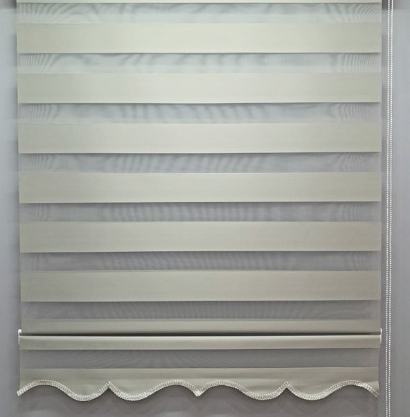 BBB Blackout Işık Geçirmeyen Stor Zebra Perde Krem MZ511 - 2