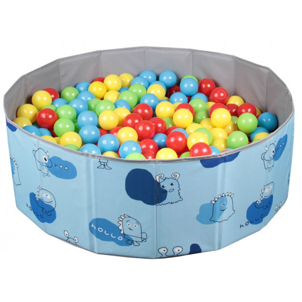 Baby Marine Katlanabilir Top Havuzu - Oyun Alanı - Oyun Halısı + 200 Adet 4 Renk Top Hediye - 4