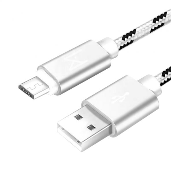 MEAN Android Samsung USB Micro Hızlı Data - Örgülü Şarj Kablosu (2'Lİ AVANTAJ PAKET) 1 ve 2 Metre - 2