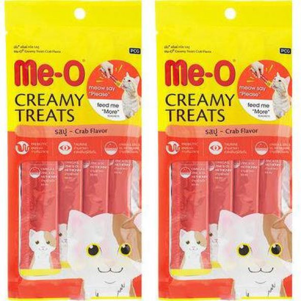 Me-O Creamy Yengeç Etli Yaş Kedi Ödül Maması 15 gr 4lü 2 Adet