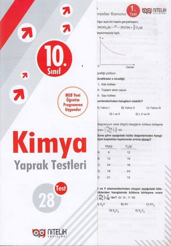 Nitelik 10. Sınıf Kimya Yaprak Test