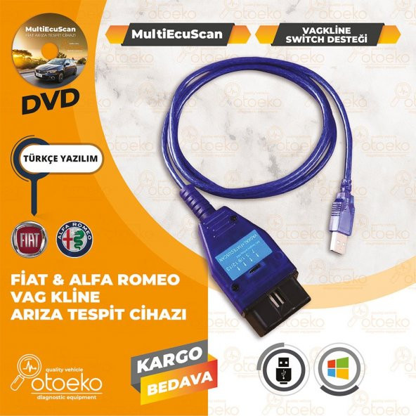 Fiat Alfa Romeo Arıza Tespit Cihazı Vag Kline Vagcom Multiecuscan
