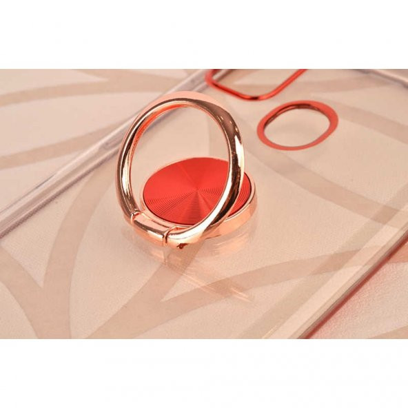 Galaxy M30S Yüzüklü Kamera Korumalı Köşeleri Renkli Şeffaf Kılıf - Resim 5