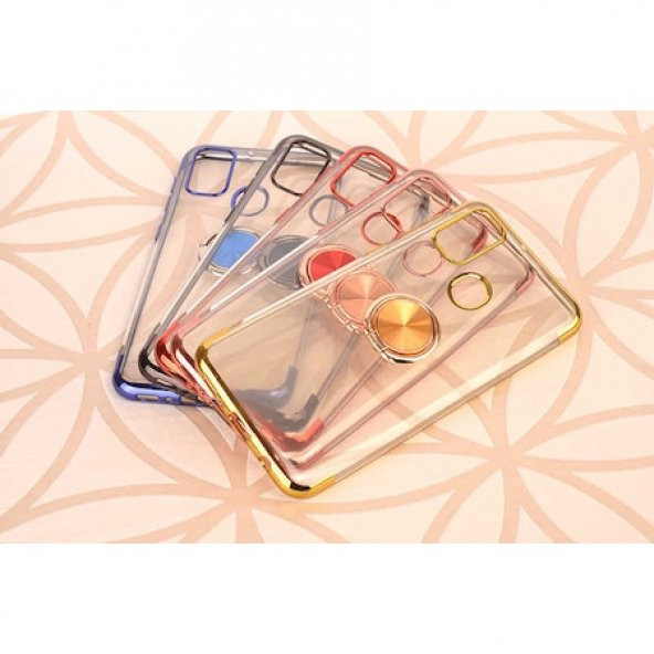 Galaxy M30S Yüzüklü Kamera Korumalı Köşeleri Renkli Şeffaf Kılıf - Resim 11