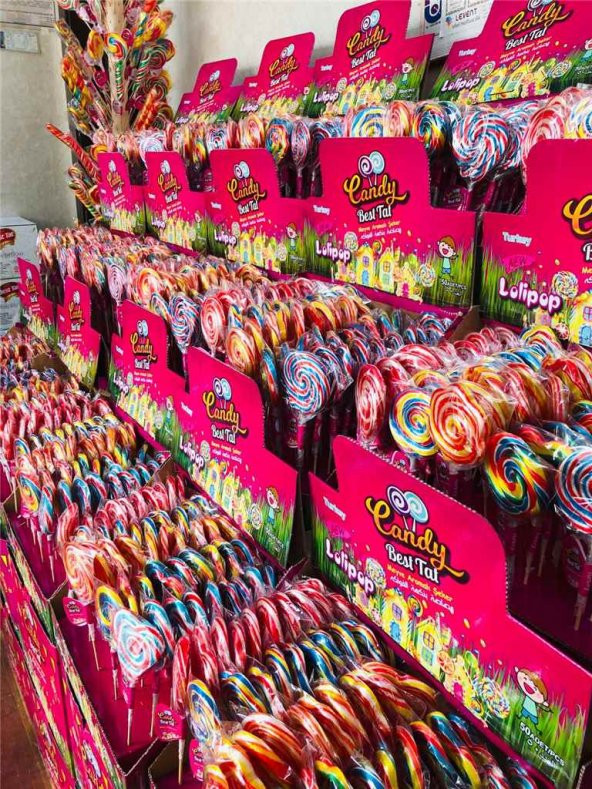 Sosyete Şekeri 50 Adet Rengarenk çeşitli lolipop şeker candy best tat marka - 5