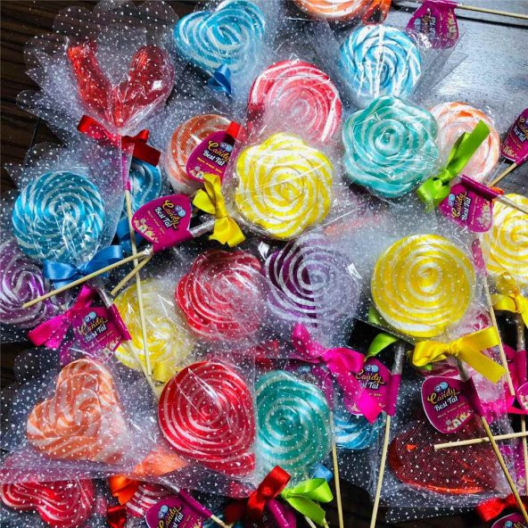 Sosyete Şekeri 50 Adet Rengarenk çeşitli lolipop şeker candy best tat marka - 8