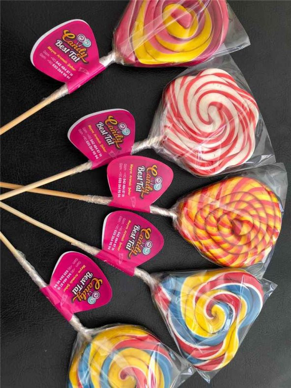 Sosyete Şekeri 50 Adet Rengarenk çeşitli lolipop şeker candy best tat marka - 9