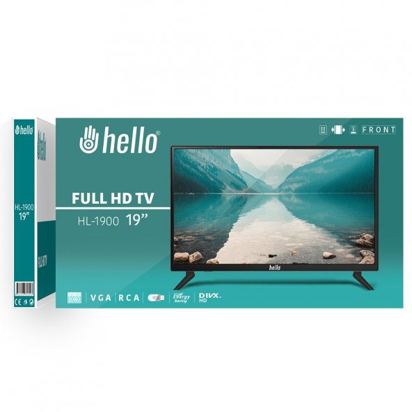 Hello 19 inç FULL HD Vga HDMI - Küçük Monitör Tv - 12v giriş Araçlarda da kullanım imkanı