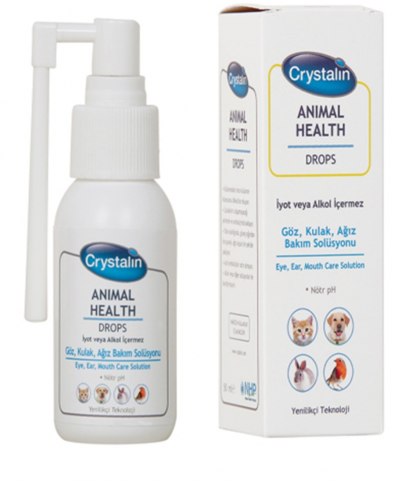 Crystalin Animal Health 50 ML Göz Kulak Ağız Bakım solüsyonu