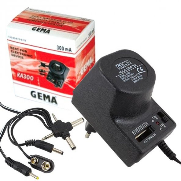 GEMA KA300 3V-12V 300 MA KADEMELİ ADAPTÖR - 1