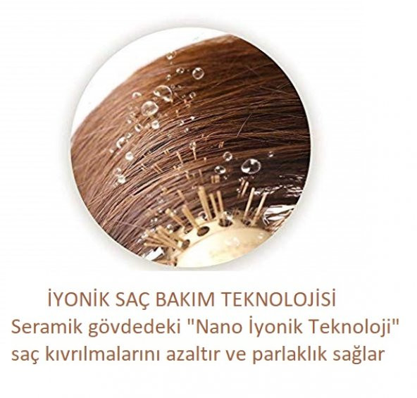 LAND OF MYTH - LOM1131 Nano Teknoloji Seramik + İyonik Termal Fön Saç Fırçası, Antistatik, Kauçuk Kaydırmaz Sap, Manyetik Askılık, Profesyonel (25 mm) - 5