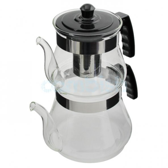 3.6 Litre Ateşe Dayanıklı Süzgeçli Cam Çaydanlık BÜYÜK BOY - 3