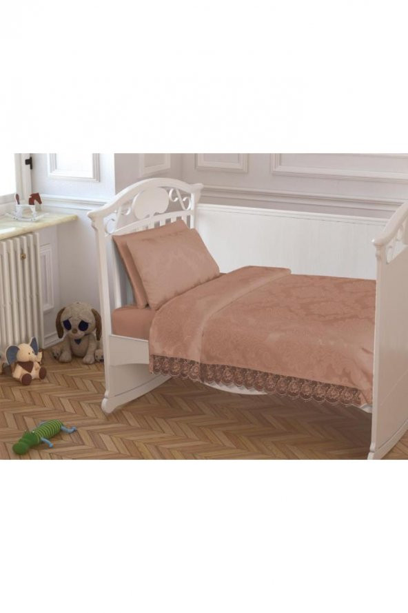 Çeyizdiyarı Fransız Güpürlü Bebek Pike Takımı Cappuccino - 3