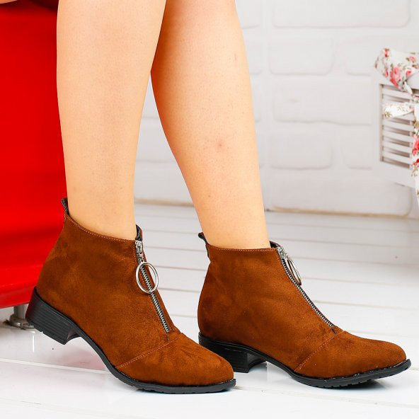 Ayakland 622 Günlük Fermuarlı Bayan Süet Bot Ayakkabı - 6