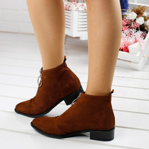 Ayakland 622 Günlük Fermuarlı Bayan Süet Bot Ayakkabı - 7