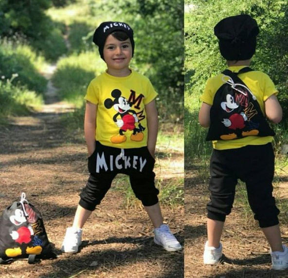 Mickey Sarı Kaprili Erkek Çocuk Eşofman Takımı