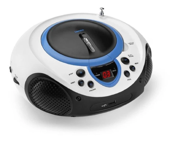 Lenco SCD-38 Mavi Taşınabilir Müzik Seti Radyo CD Çalar MP3 USB - 4