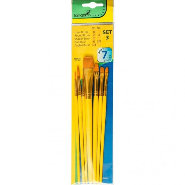Fanart Academy  7'li Fırça Seti (Set 3  F-7500.S3) - 2