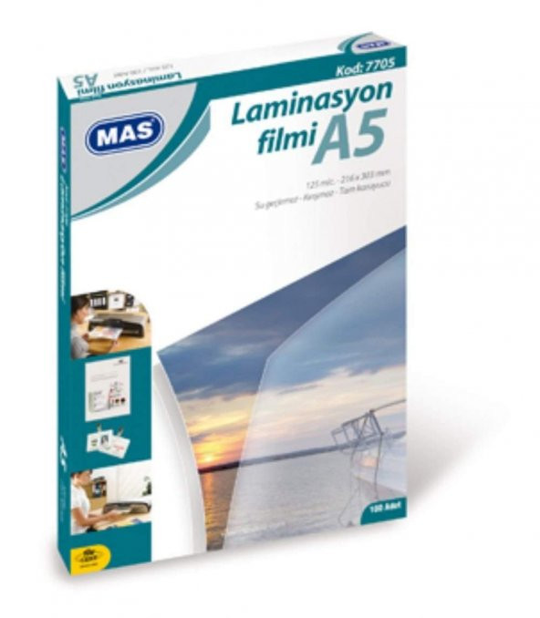 Mas A5 Boyut Laminasyon Kaplama Filmi 125 micron 100'LÜ PAKET