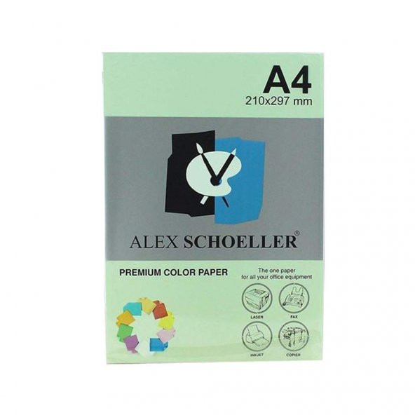 Alex Schoeller A4 Renkli Fotokopi Kağıdı 500 lü Yeşil (ALX 590)