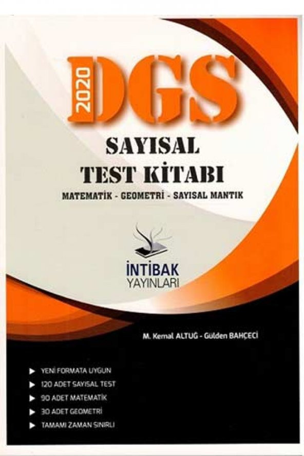 2020 DGS Sayısal Test Kitabı İntibak Yayınları