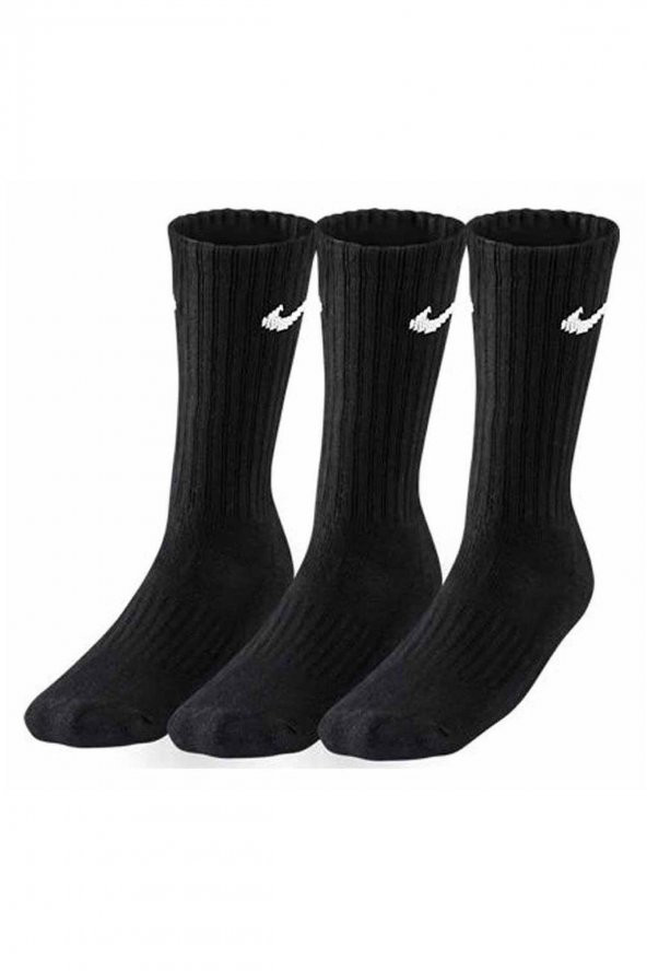 Nike SX4508-001 Siyah 3 lü Spor Çorap Seti