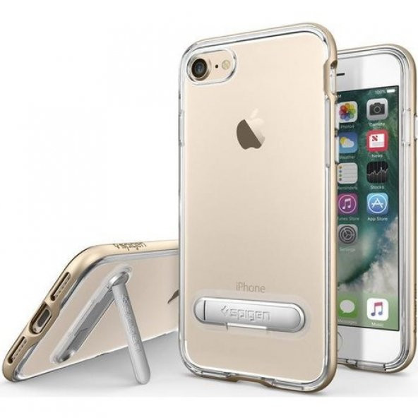 Spigen Apple iPhone 8 - iPhone 7 Kılıf Crystal Hybrid Champagne Gold 042CS20460