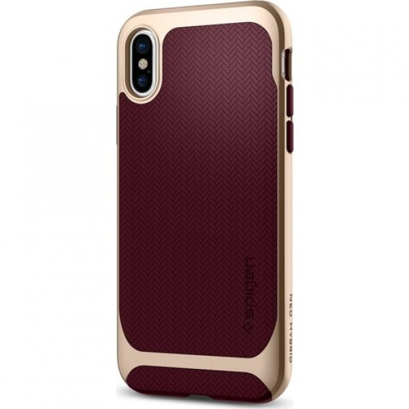 Spigen Apple iPhone X Kılıf Neo Hybrid Burgundy - 057CS22168 - 2