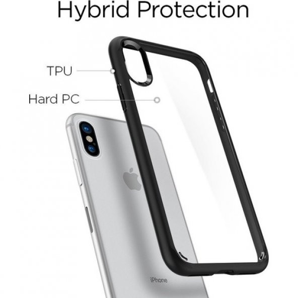 Spigen Apple iPhone X Kılıf Ultra Hybrid Black - 057CS22129 - 5