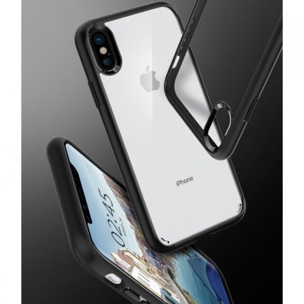 Spigen Apple iPhone X Kılıf Ultra Hybrid Black - 057CS22129 - 6