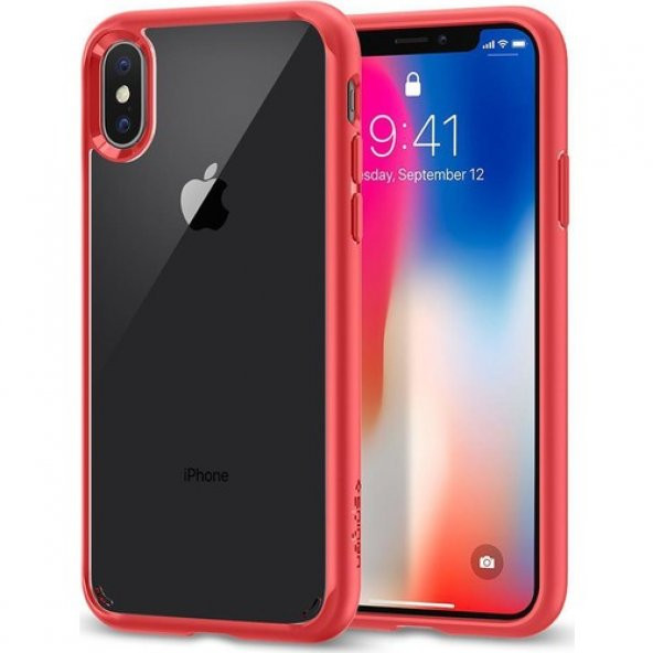 Spigen Apple iPhone X Kılıf Ultra Hybrid Red - 057CS22130