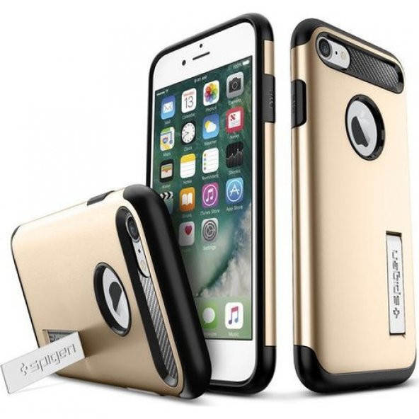 Spigen Apple iPhone 8 - iPhone 7 Kılıf Slim Armor Champagne Gold - 2