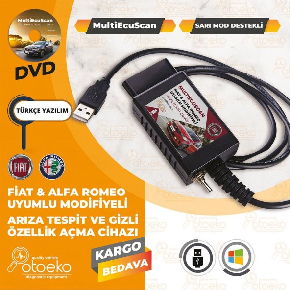 Fiat Gizli Özellik Açma Ve Arıza Tespit Cihazı Modifiyeli Multiecuscan 2019 Elm327