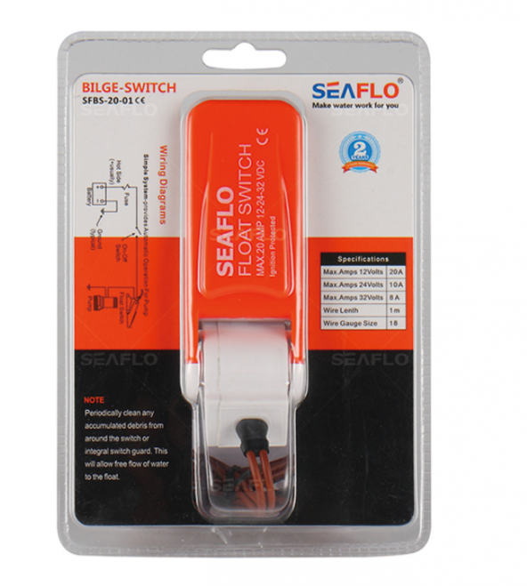 Seaflo Sintine Pompası Şamandıra Şalteri, DS Pompa Şamandırası 12-24 Volt 20 Amper