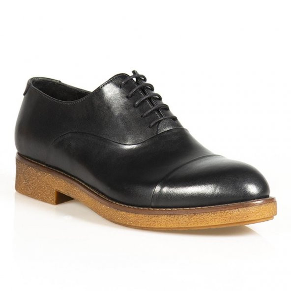 Klasik Bağcıklı Siyah Hakiki Deri Erkek Ayakkabı CNR276