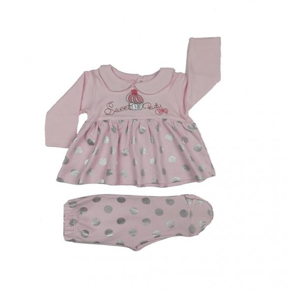 Kız Bebek Puantiyenli 2li Takım 3-9 Ay Pembe - 2