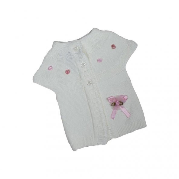Kız Bebek Modelli Triko Yelek 6-24 Ay Pembe - 2