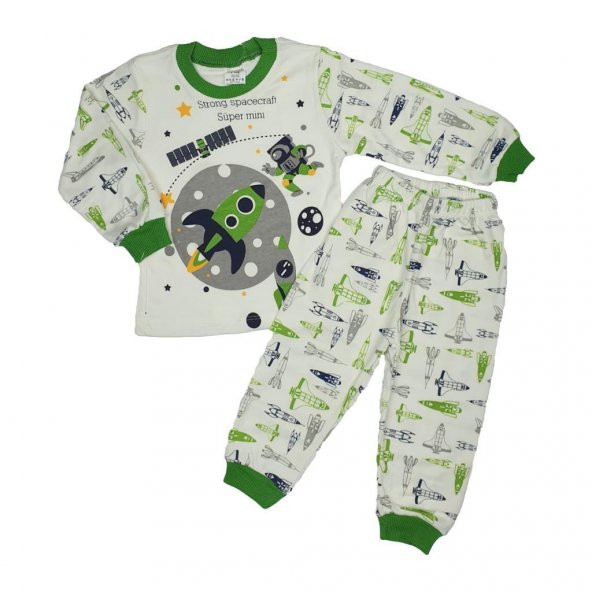 Erkek Bebek Astronot Modelli Pijama Takımı 1-3 Yaş