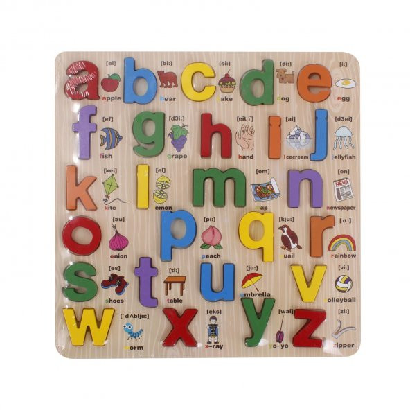 Emx İngilizce Alfabe Kabartmalı Ahşap Puzzle