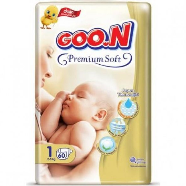 Goon Premium Bebek Bezi Jumbo 1 Beden 60 Adet
