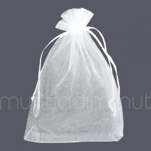 50 Adet 12x17cm Düz Organze Büzgülü Kese