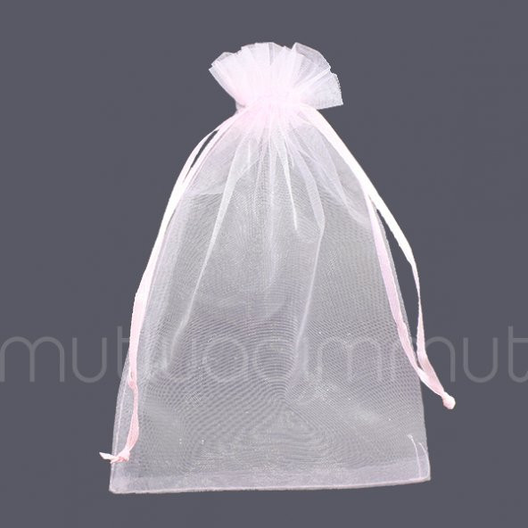 50 Adet 12x17cm Düz Organze Büzgülü Kese - 6