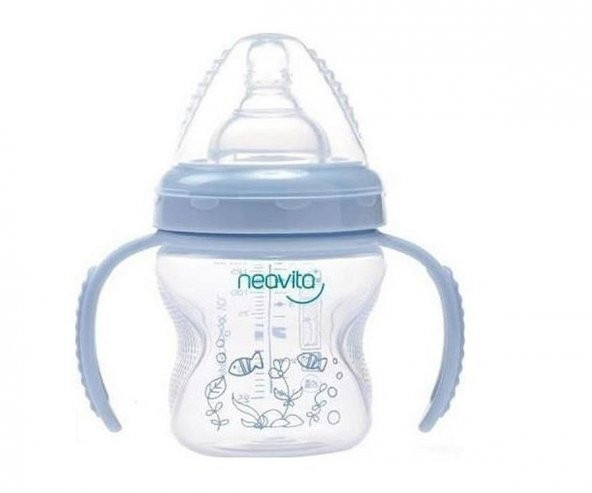 Neavita Geniş Ağızlı Silikon Kulplu PP Biberon 140Ml (BPA0) 3 Ay+ / Mor