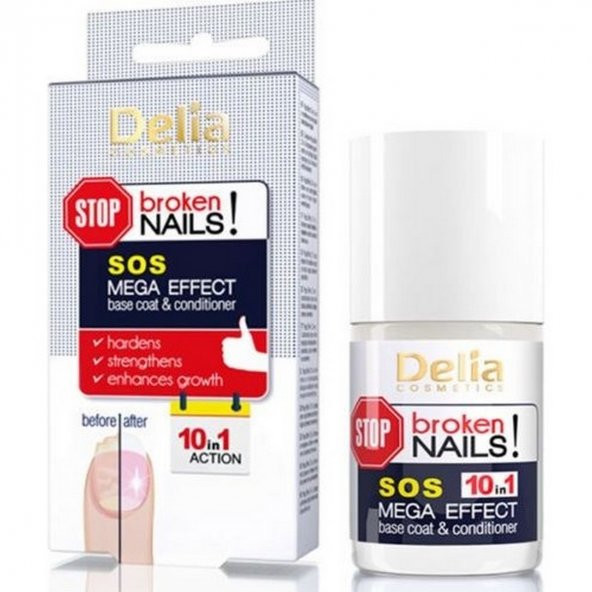 Delia Sos Mega Effect Base Coat  Conditioner Tırnak Güçlendirici 11 ml - 2