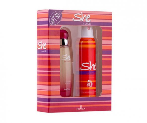 She Is Love 50 Ml Edt Kadın Parfüm + 150 Ml Deodorant Set