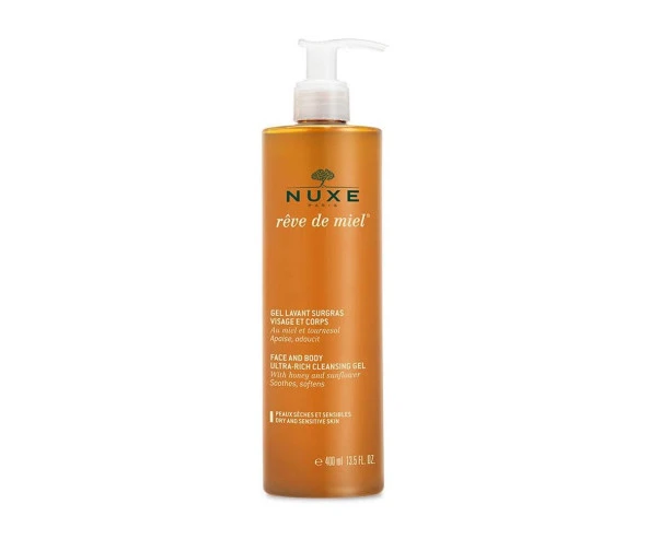 NUXE Reve De Miel Gel Lavant Surgras Visage et Corps 400 Ml