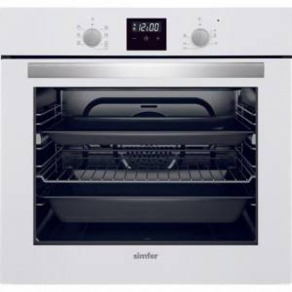 Simfer (Beyaz) Akasya Dokunmatik Dijital Ankastre Set (7310 Fırın + 3507 Ocak + 8688 Davlumbaz) - 2