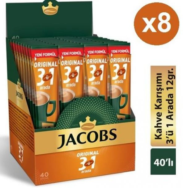Jacobs Original 3ü 1 Arada 8 Kutu x (40x16g) Stick Karışım Kahve